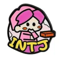 Pink enamel MBTI personality pin featuring INTJ character on white background - INTJ Architect Style (C3205-14)