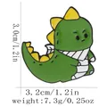 Cute green dinosaur enamel pin mummy design cartoon brooch for bags and clothes - Mummy Dinosaur Style (C3238-2)