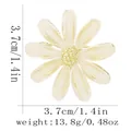 Elegant white daisy floral brooch with rhinestone details and gold finish for women - White Daisy Style(C3260)