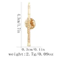 Golden flute music series brooch pin in vintage metal style for lapel decoration - Flute Style (C3237-4)