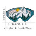 Tabella delle taglie della spilla smaltata da sci con paesaggio montano - Stile Maschera da Sci(BXT0015-2)