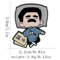 Broche de esmalte Lu Xun estilo caricatura acostado con medidas de 3,0 cm de altura - Estilo Tumbado (C3250-3)