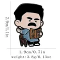 Cartoon enamel pin of Lu Xun in a blue gown holding a 'Do Not Disturb' book badge - Do Not Disturb Style (C3250-4)