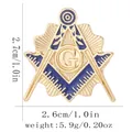 Insigne de revers maçonnique bleu et doré avec dimensions et détails de poids - Style Émail Doré (C3249-4)
