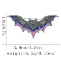 Dimensions détaillées de la broche chauve-souris en argent antique et émail - C3279-1