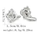 Gemelli da polso a corona argentati per uomo con zirconi e design intagliato - Stile corona cava argentata (P1150)