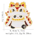 Aimant frigo lion dance émail jaune et rouge avec dimensions 4,4cm et poids 11,2g - Style Panda Lion Jaune et Rouge(BXT0016-2)