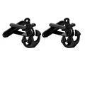 Classic nautical anchor cufflinks for men with matte black finish on white background - Anchor Shape / Black