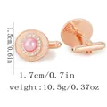 Roségoldene Vintage-Manschettenknöpfe mit rosa Perle und Diamant-Heiligenschein - Roségold Rosa Perle Stil (P1141)