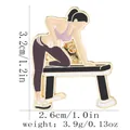 Fitness enamel pin showing a female athlete doing dumbbell rowing exercises - Dumbbell Exercise Style