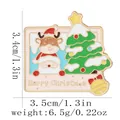 Polaroid style Christmas enamel pin with Santa and reindeer motifs for holiday clothing - Christmas Polaroid Style (C3316)