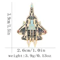 J-20 stealth fighter jet enamel pin with navy blue finish and gold outlines - C3295-1 (Dark Blue Gold Fighter)