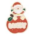 Broche en émail Père Noël sur pomme Lucky avec dorure pour cadeaux de Noël - C3317-1 Pomme de Père Noël