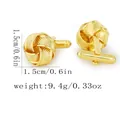 Goldene Knoten-Manschettenknöpfe für Herren mit gedrehtem Metalldesign und Glanzeffekt - Geflochtener Kugel-Stil / Gold