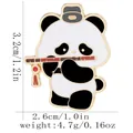 Cartoon panda pin playing flute with official hat, measures 3.2cm high and 2.6cm wide - Panda Playing Flute Style (C3290-4)
