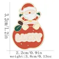 Cute enamel Santa Claus brooch with red lucky bag and festive gold metal details - Santa Claus with Lucky Bag (C3317-1)