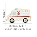 Spilla creativa a forma di ambulanza per medico con misure e peso indicati - Stile Ambulanza(C3322)