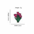 Pink tulip flower enamel pin badge in alloy metal with dimensions 3.0cm height and 3g weight - Red Tulip Bouquet