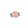 Pink peony enamel flower brooch with green leaves, size 2.3cm x 3.6cm, weight 4g - Pink Peony