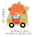 Broche de esmalte con furgoneta amarilla, calabaza de otoño y texto Blessed - Autobús Calabaza Blessed (C3319-4)