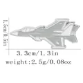 Fighter jet metal badge aircraft brooch accessory with dimensions 3.3cm x 1.5cm - Gray Fighter Jet Style (C3381-2)