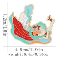 Enamel flying goddess brooch with dimensions 4.2cm by 4.9cm and weight details - Flying Apsaras Style (C3338-3)