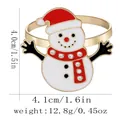 Golden Christmas snowman napkin ring with red hat and sparkling rhinestones 4cm - Snowman with Scarf(Z1359-4)