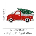 Rode vintage vrachtwagen servetring met kerstboom en fonkelende strass-steentjes - Rode Vrachtwagen Stijl(Z1359-5)
