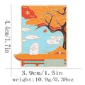 Enamel brooch with Dunhuang Mogao Caves autumn scene, maple leaves and white rabbit - Autumn Mogao Caves Style (C3338-4)