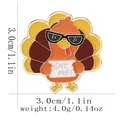 Cartoon turkey enamel pin with sunglasses and Eat Me sign for Thanksgiving style - Turkey with Sunglasses Eat Me (C3319-8)
