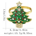 Gouden kerstboom servetring met groen emaille en glimmende strass steentjes - Strass Kerstboom(Z1359-8)