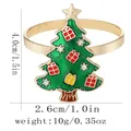 Gouden kerstboom servetring met groen emaille, strassteentjes en maataanduidingen - Kerstboom met Cadeaus(Z1359-9)