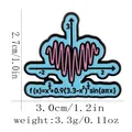 Mathematical heart function metal pin in light blue enamel for students and educators - Mathematical Heart Function Style (C3380-1)