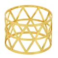 Modern gold triangular napkin ring with minimalist geometric hollow design for table decor - Z1358-1 / Gold
