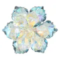 Detail of a sparkling crystal flower button with multifaceted AB iridescent petals - Light Blue Iridescent (B1646-7)