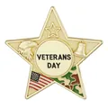Καρφίτσα αστέρι Veterans Day με αετό και σημαία σε μεταλλικό καμουφλάζ - Σχήμα Αστεριού (C3405-1)
