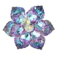Macro detail of a crystal flower button with purple and blue gradient faceted petals - Purple Blue Gradient (B1646-10)