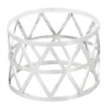 Silver geometric triangle cutout metal napkin ring with modern polished finish - Z1358-2 / Silver