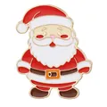 Spilla Babbo Natale in smalto con abito rosso e bordi dorati per accessori natalizi - Stile Babbo Natale (C3420)