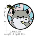 Detail der Cartoon-Emaillenadel Hamster Größe 2,8cm und Gewicht 4,8g für Accessoires - Nachdenklicher Ausdruck (Ding)