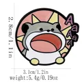 Detailansicht der Hamster-Emaille-Anstecknadel mit Maßen 3,1x2,8cm und Gewicht 5,4g - Schreiender Ausdruck (Aaaaa)