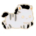 Cute cartoon zebra enamel pin with gold plating and gray stripes for creative accessory decoration - Zebra Style (C3414-2)