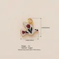 Bird shaped charm with red tulip pattern, copper material, 15x14mm pendant accessory - Wild Goose Style