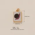 Artistic snail oil drop rectangular pendant DIY jewelry accessory with gold plated finish - Square Snail Style