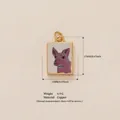 Hand-painted pink pig oil drop pendant DIY accessory in gold-plated copper finish - Pig Style