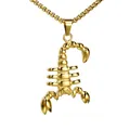 Collana con ciondolo a scorpione dorato vintage in acciaio inox con catena - Pendente Singolo Oro