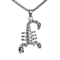Collana con ciondolo a forma di scorpione retrò in acciaio inox con catena box - Color Acciaio
