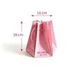 Bolsa hexagonal rosa impermeable para flores con asas de cuerda y logo Flora Bloom - Rosa Floral Bloom / 17x18cm