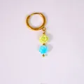 Pendientes de oro de lujo con colgantes de flores de resina amarilla y azul - Estilo de Doble Flor Amarilla y Azul (24)