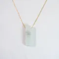 Chaîne en acier doré 14K avec un pendentif rectangulaire en pierre naturelle translucide - Amazonite Quadrilatère